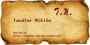 Tandler Miklós névjegykártya